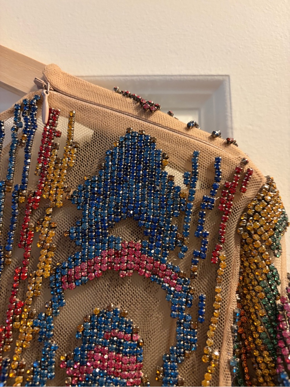 Balmain Multicolor Rhinestone Evening Dress - Picture 3 of 10